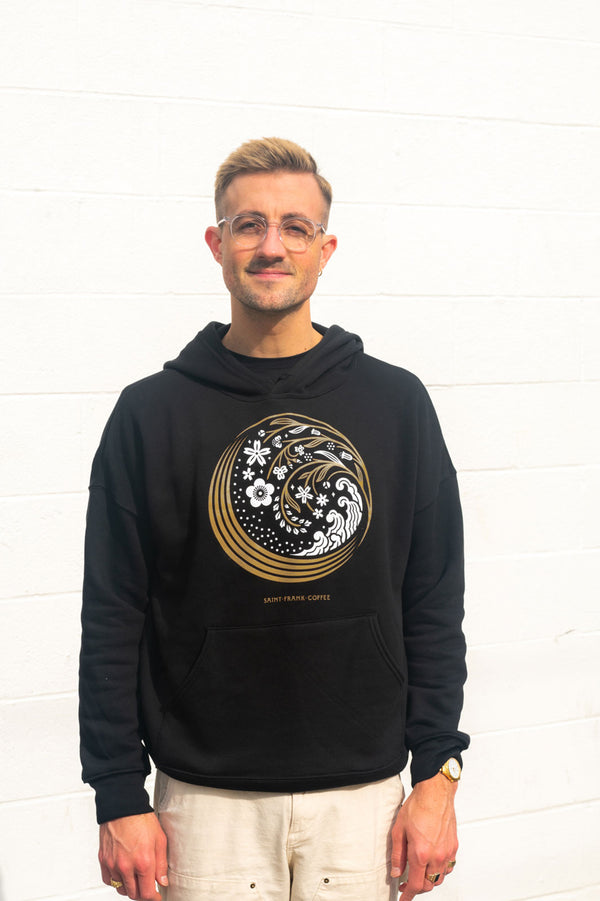 Man wearing Sister Moon Sweatshirt