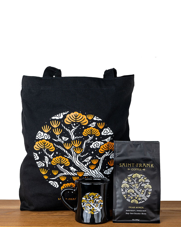 Friar Minor bundle with Tote, Mug, and coffee bag
